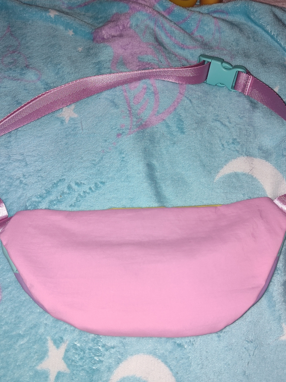 Place Pink Teal and Yellow Unicorn Kids Waist Bag - Picture 9 of 15